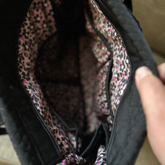 Vera Bradley Microfiber Large Baby Diaper Bag Black Stroller Straps ChangingPad - Picture 6 of 8
